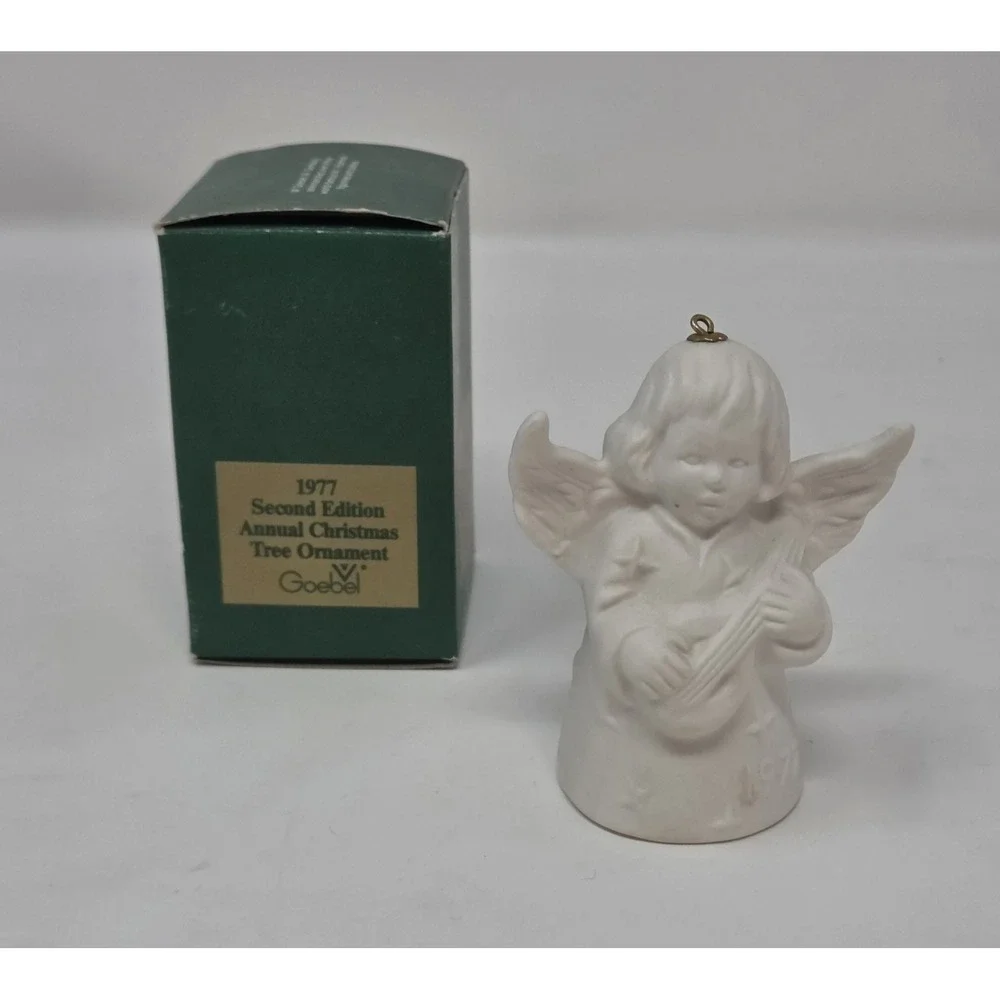 Goebel 1977 2nd Edition Angel Bell Christmas Ornament yellow Tree box